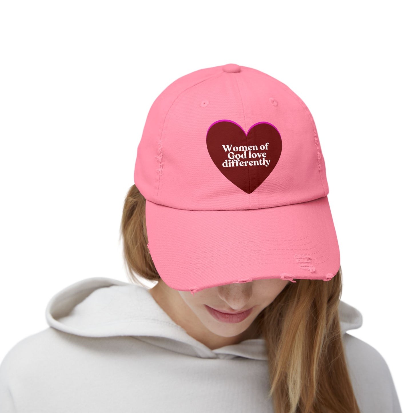 "Women of God Love Differently" Distressed Cap