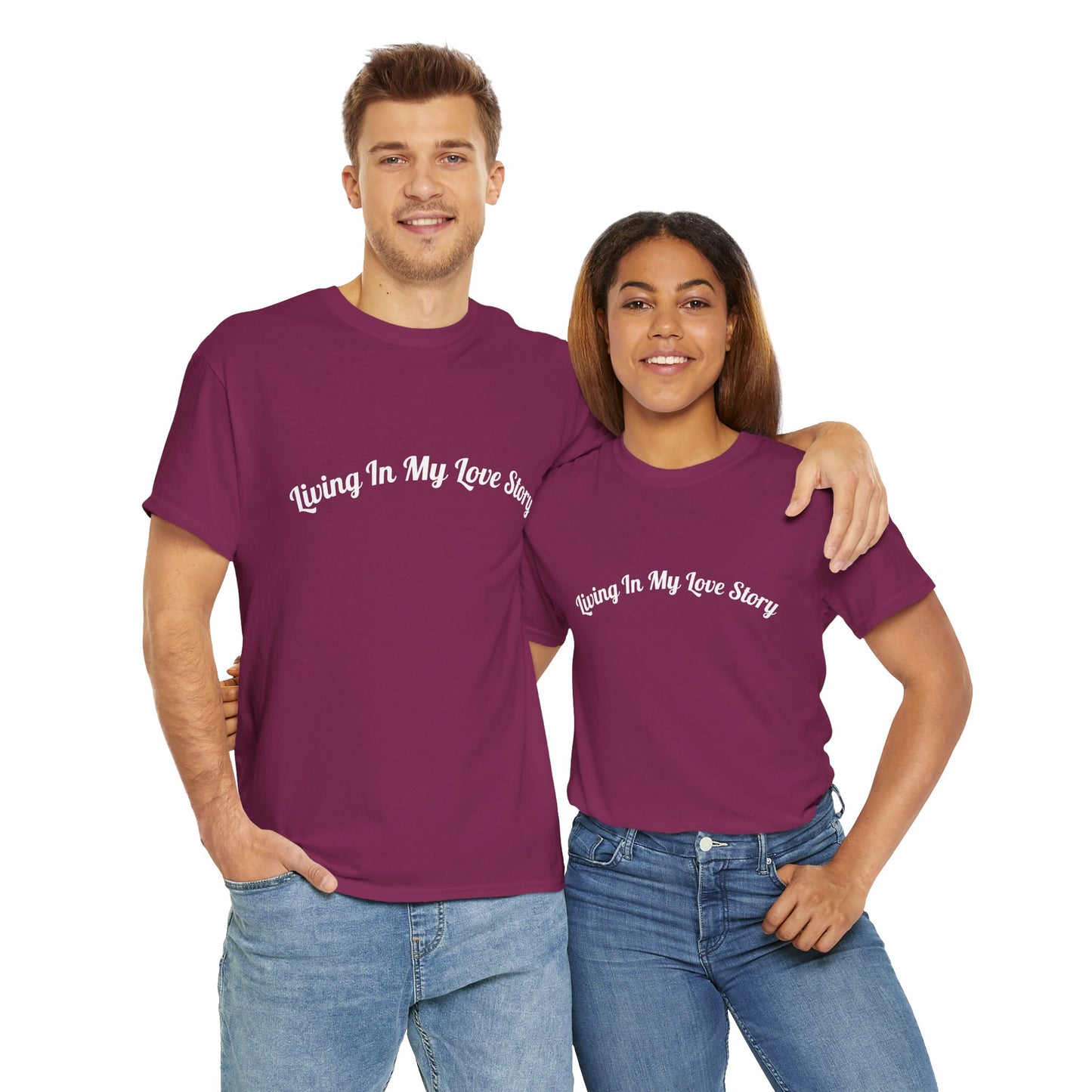 "Living In My Love Story" simple design tee