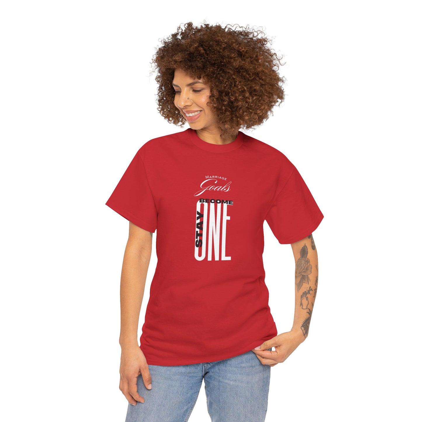 "Marriage Goals - Become One, Stay One" Heavy Cotton Tee