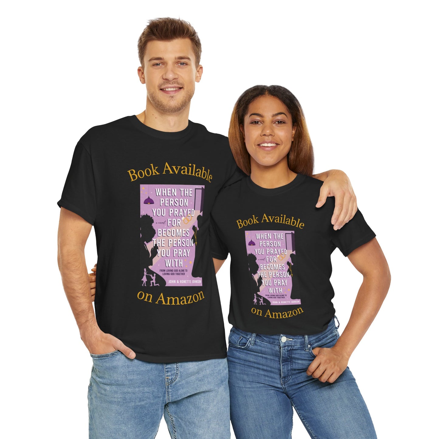 Romance novel walking billboard t-shirt