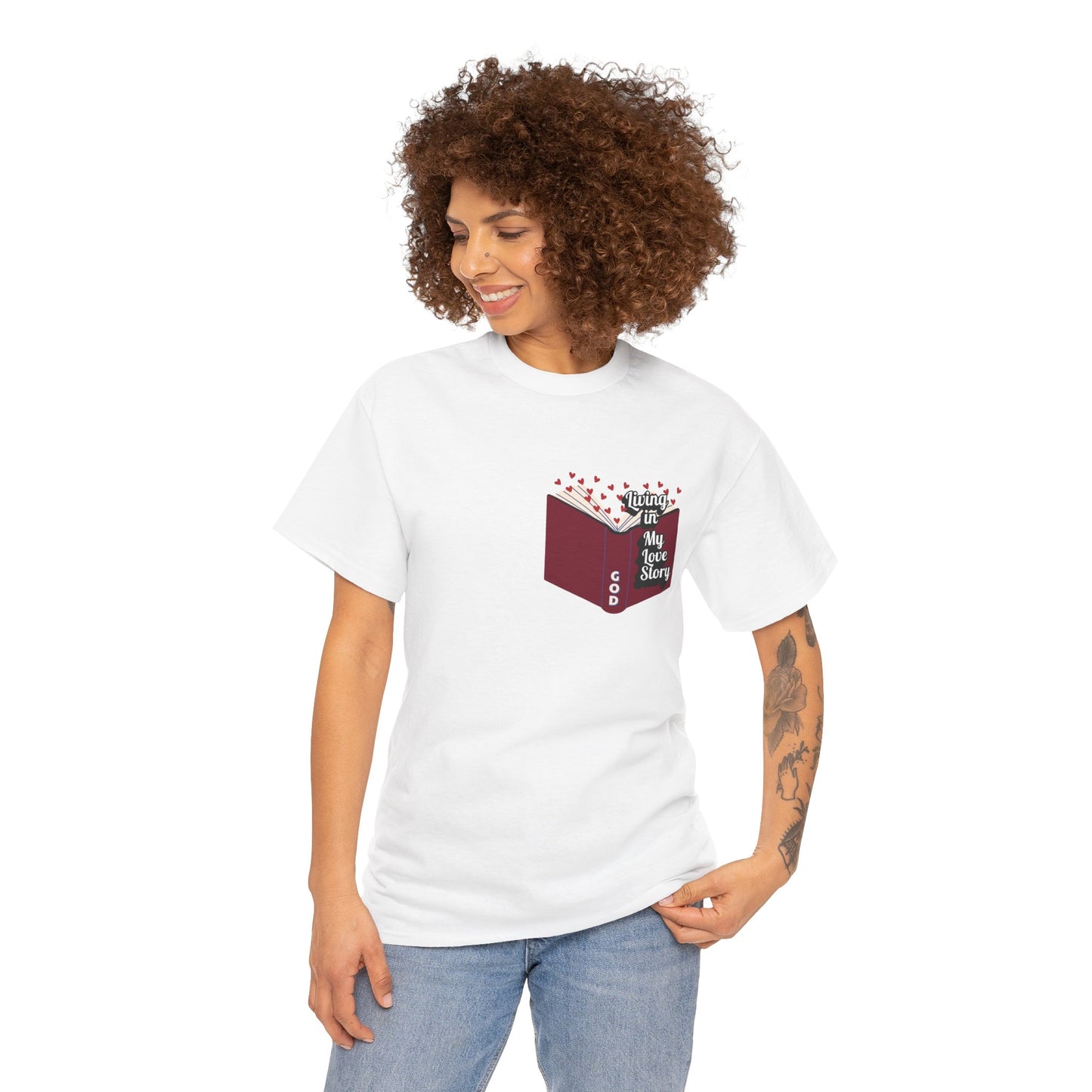 "Living In My Love Story" book t-shirt