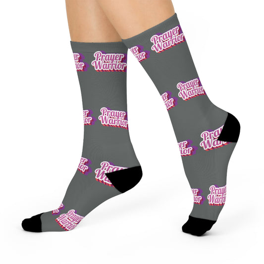 Prayer Warrior Christmas - Gray Crew Socks