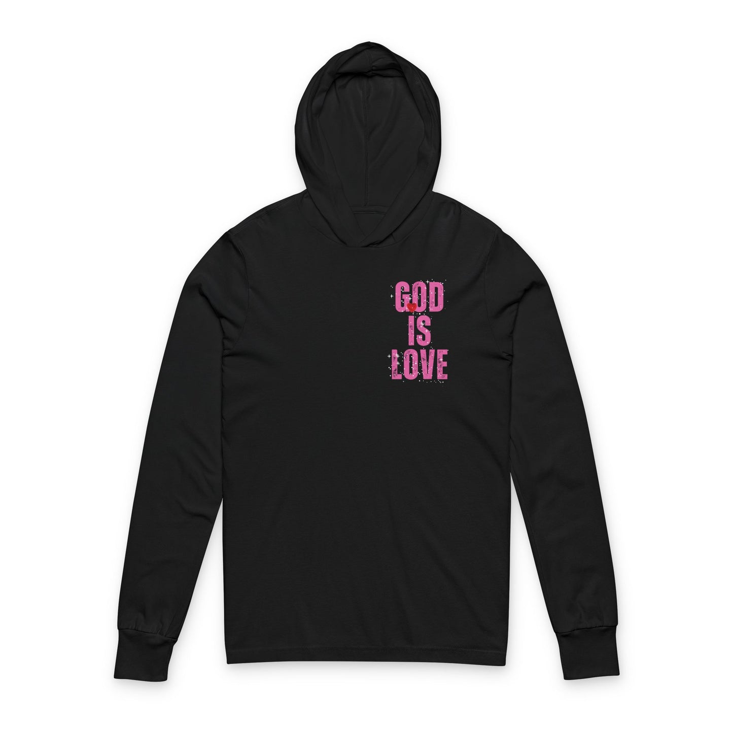 "God is Love" Hooded Long Sleeve Tee (Front and Back)