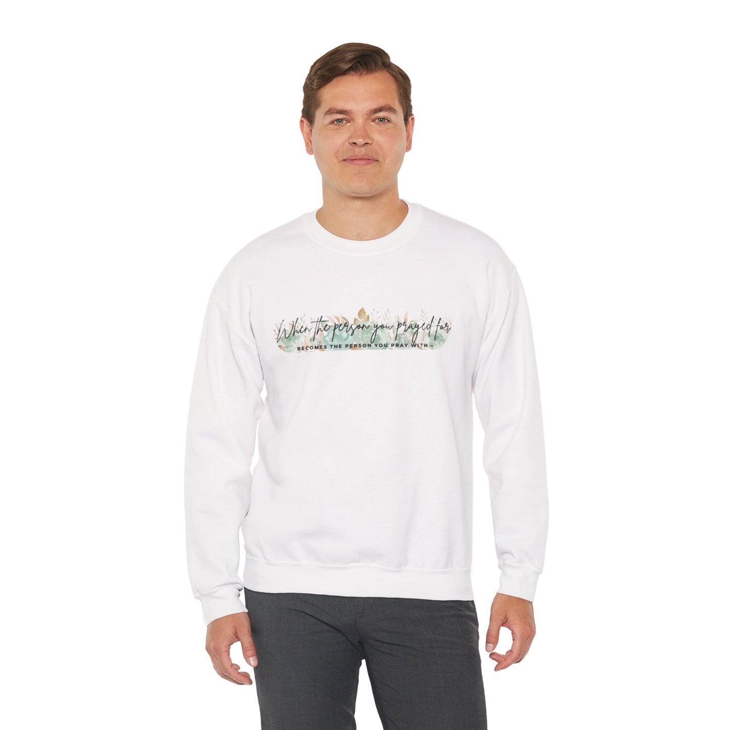 Green Floral Pray Crewneck Sweatshirt