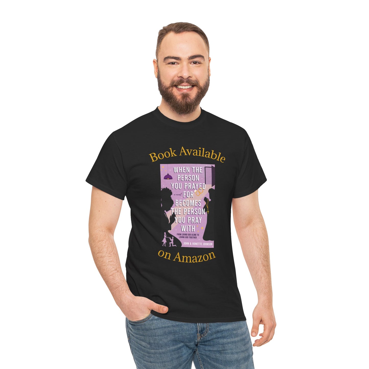 Romance novel walking billboard t-shirt