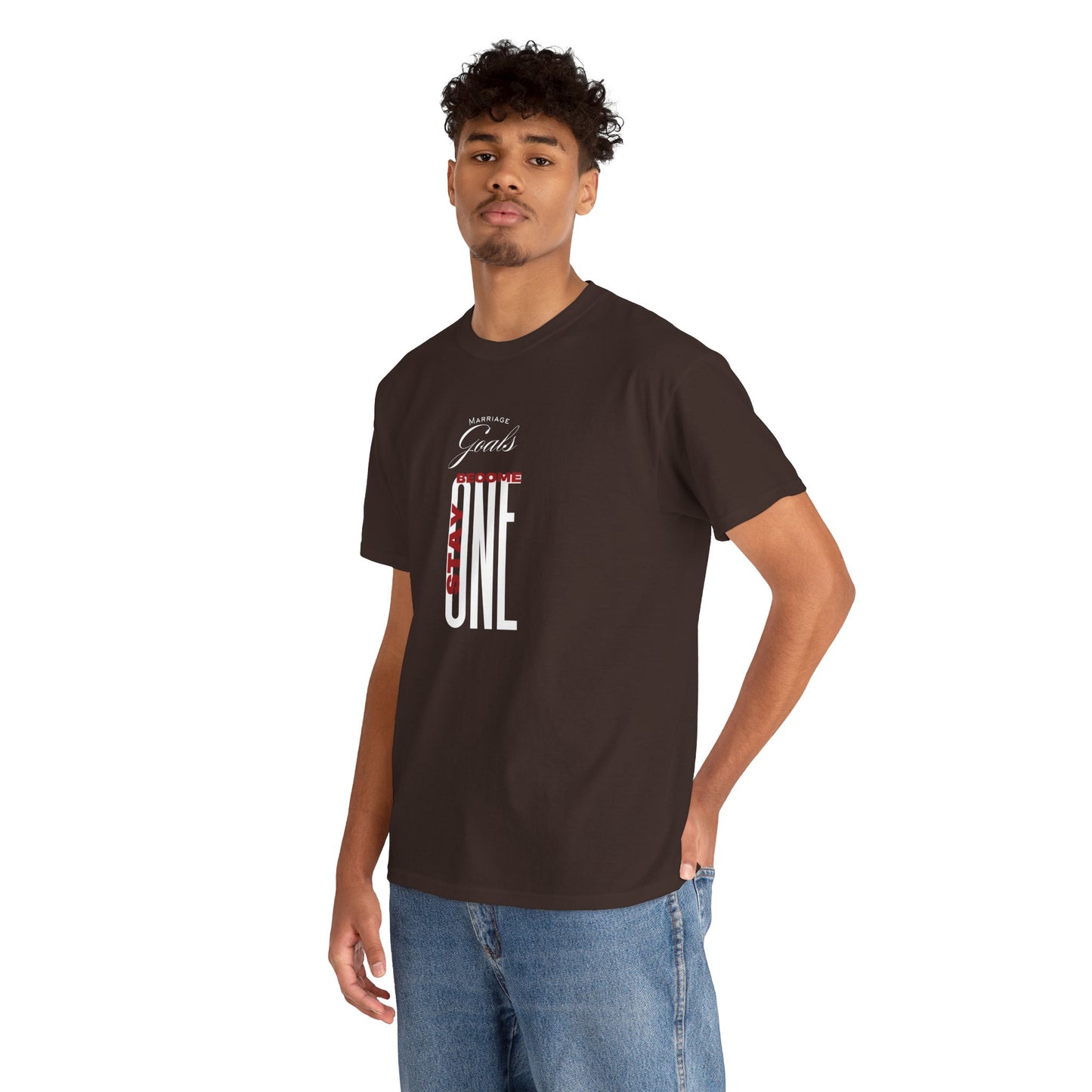 "Marriage Goals - Become One, Stay One" Heavy Cotton Tee
