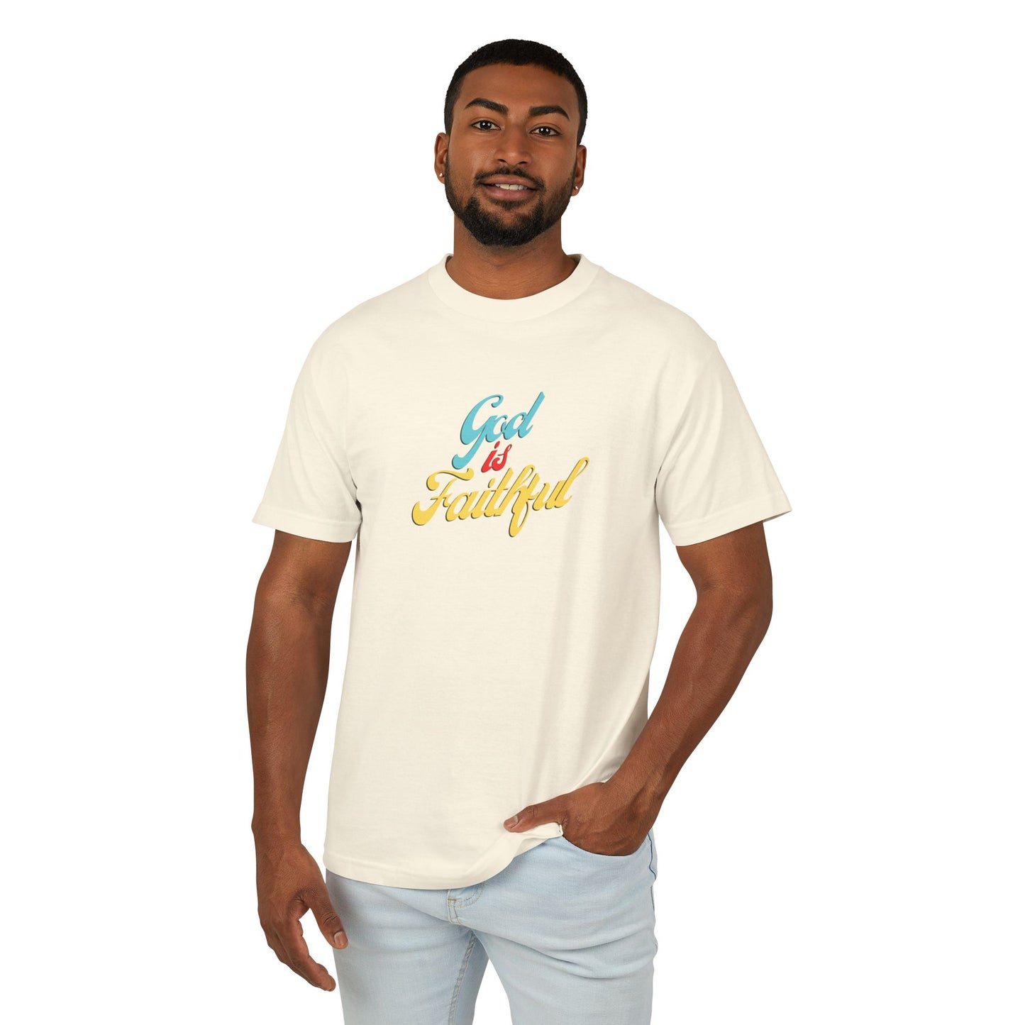 "God is Faithful" Unisex Heavyweight Cotton Tee