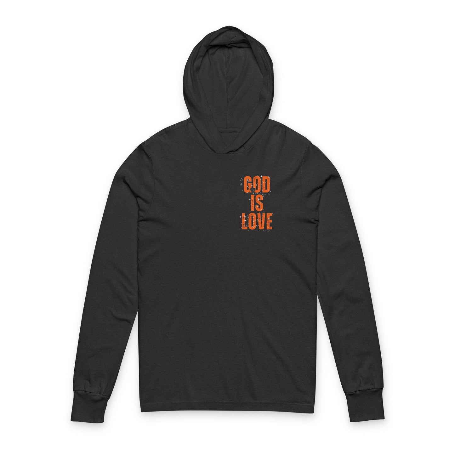 "God is Love" Hooded Long Sleeve Tee (Front and Back)
