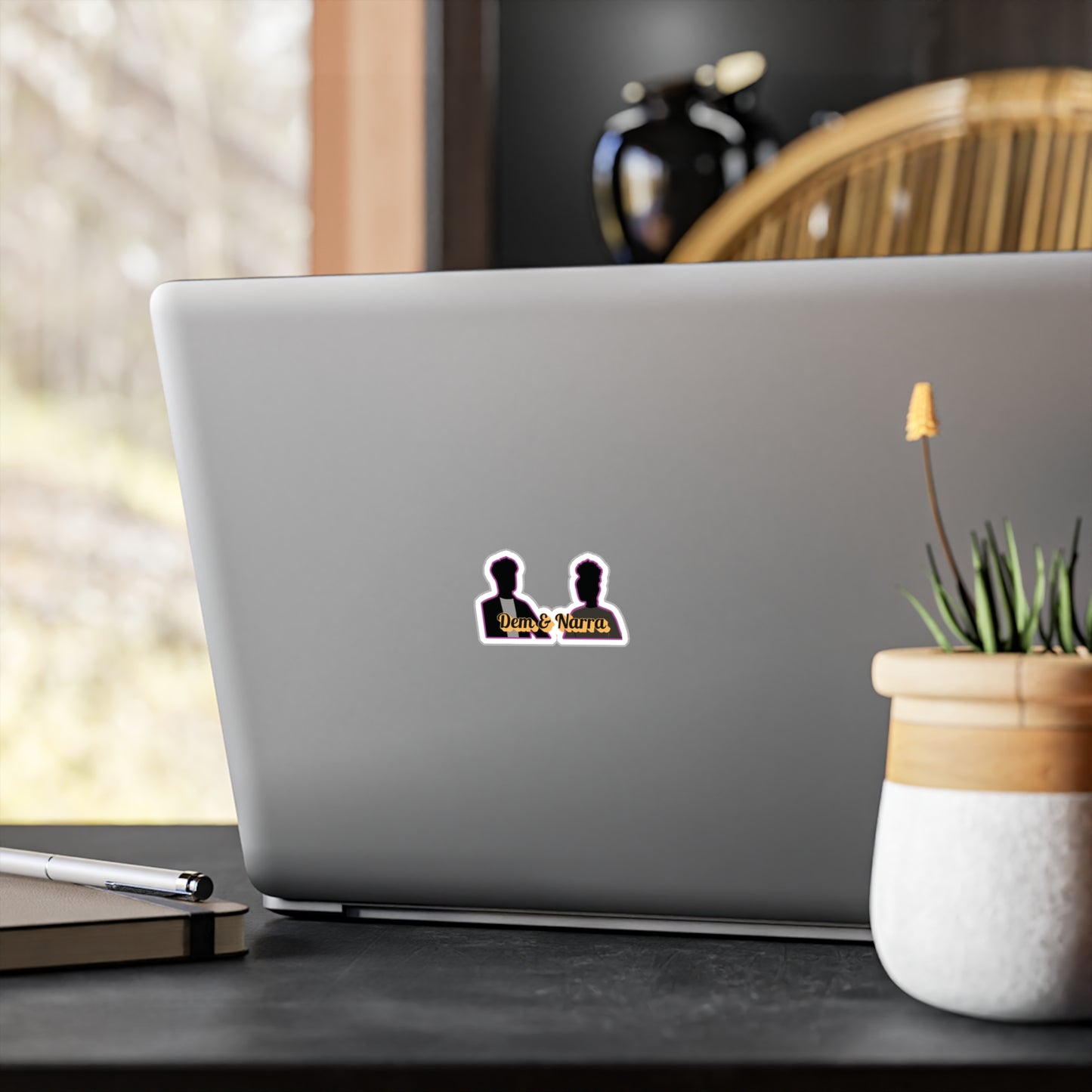 Dem and Narra Face each other - Romance Novel Custom Stickers