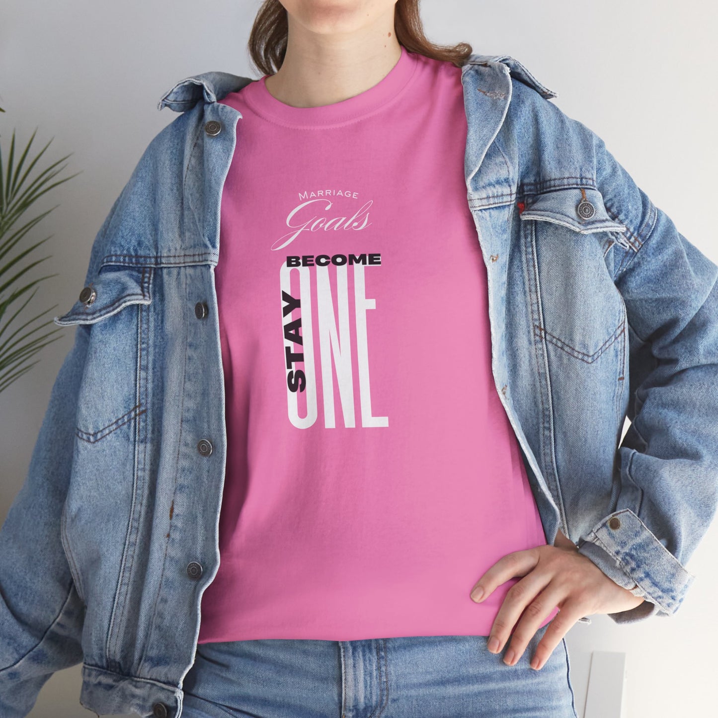 "Marriage Goals - Become One, Stay One" Heavy Cotton Tee