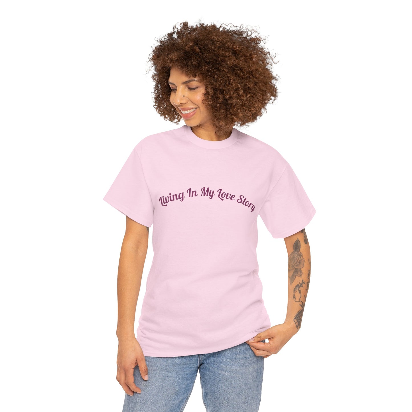 "Living In My Love Story" simple design tee
