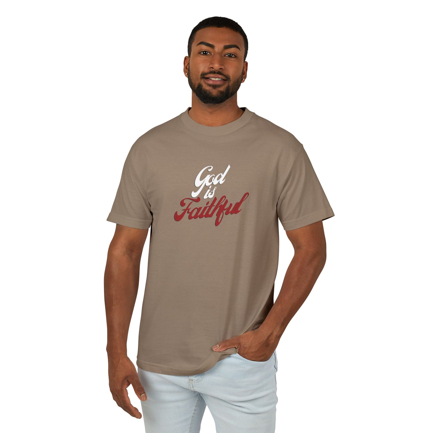"God is Faithful" Unisex Heavyweight Cotton Tee