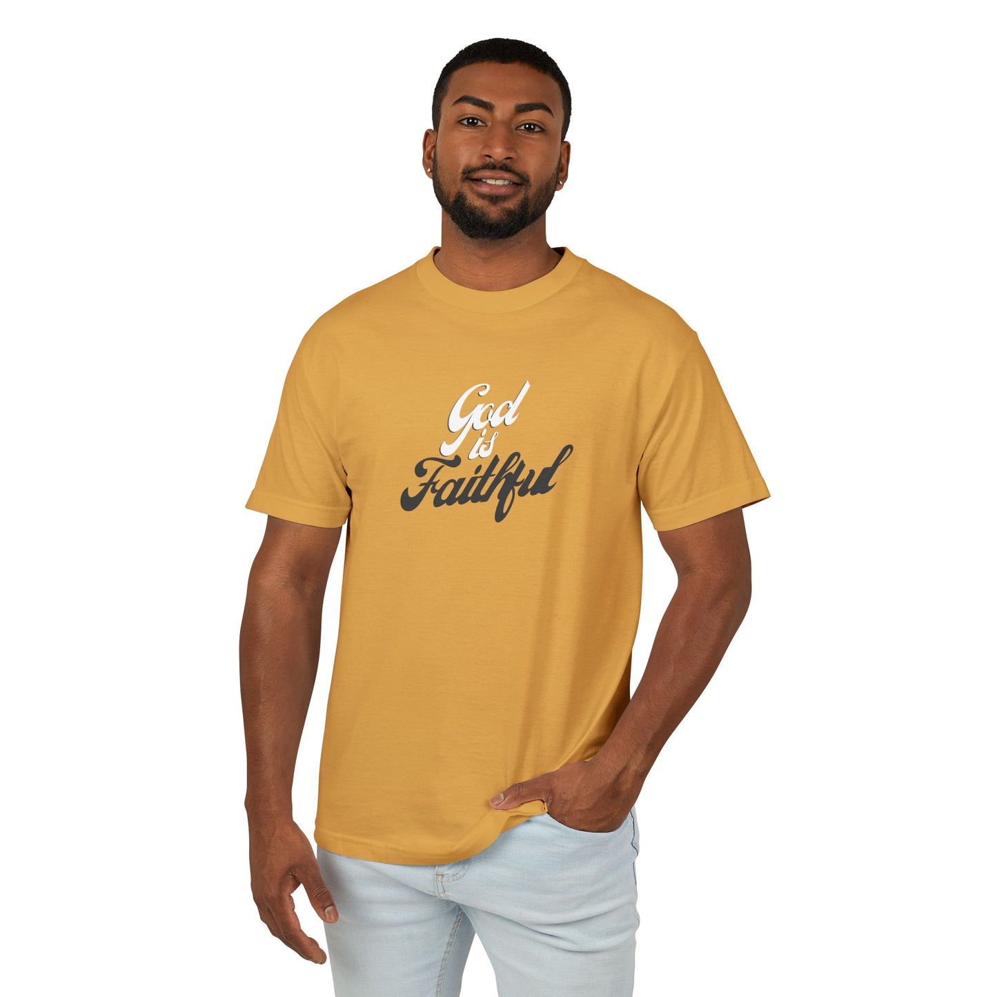 "God is Faithful" Unisex Heavyweight Cotton Tee