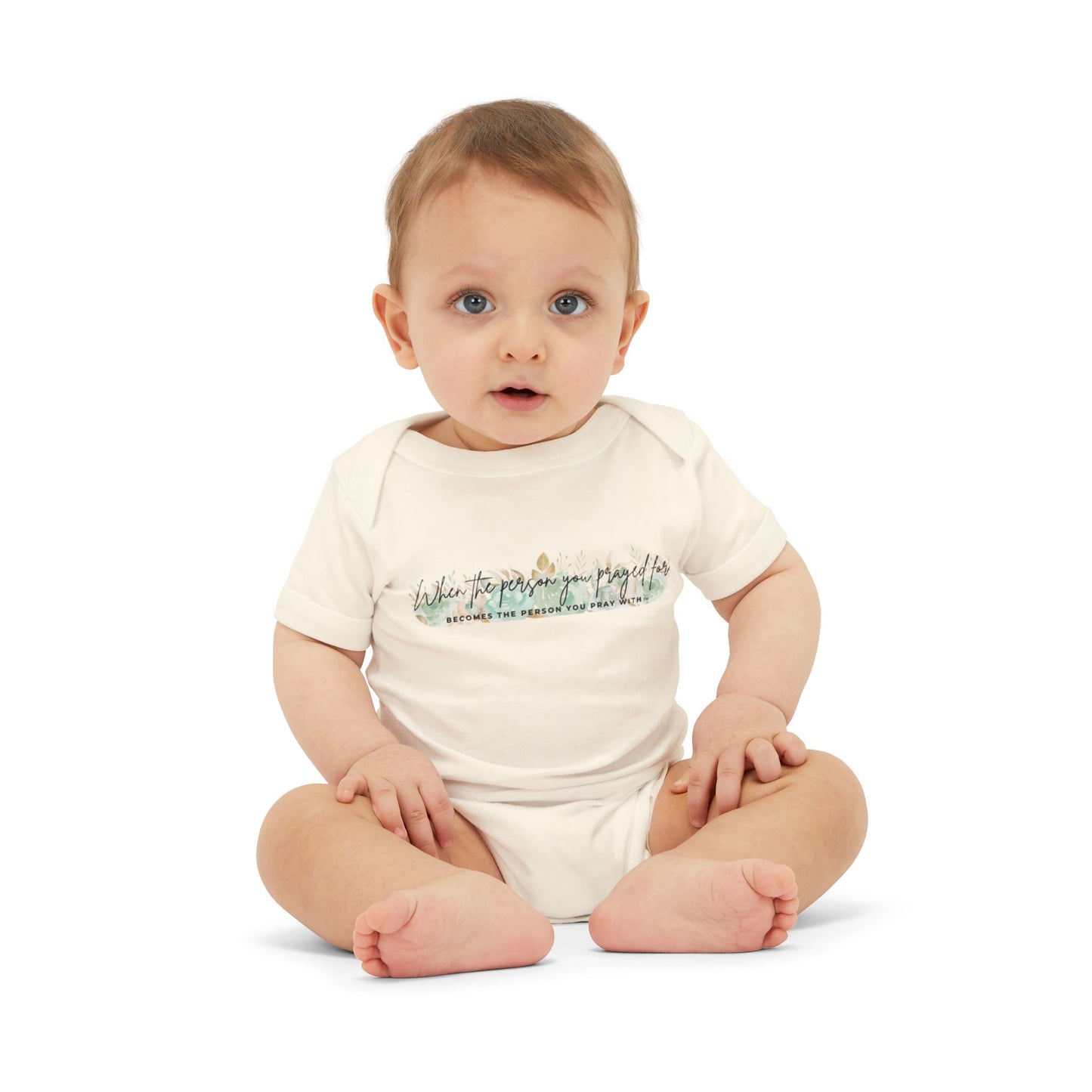 Green Floral Pray Match with Baby Onesie
