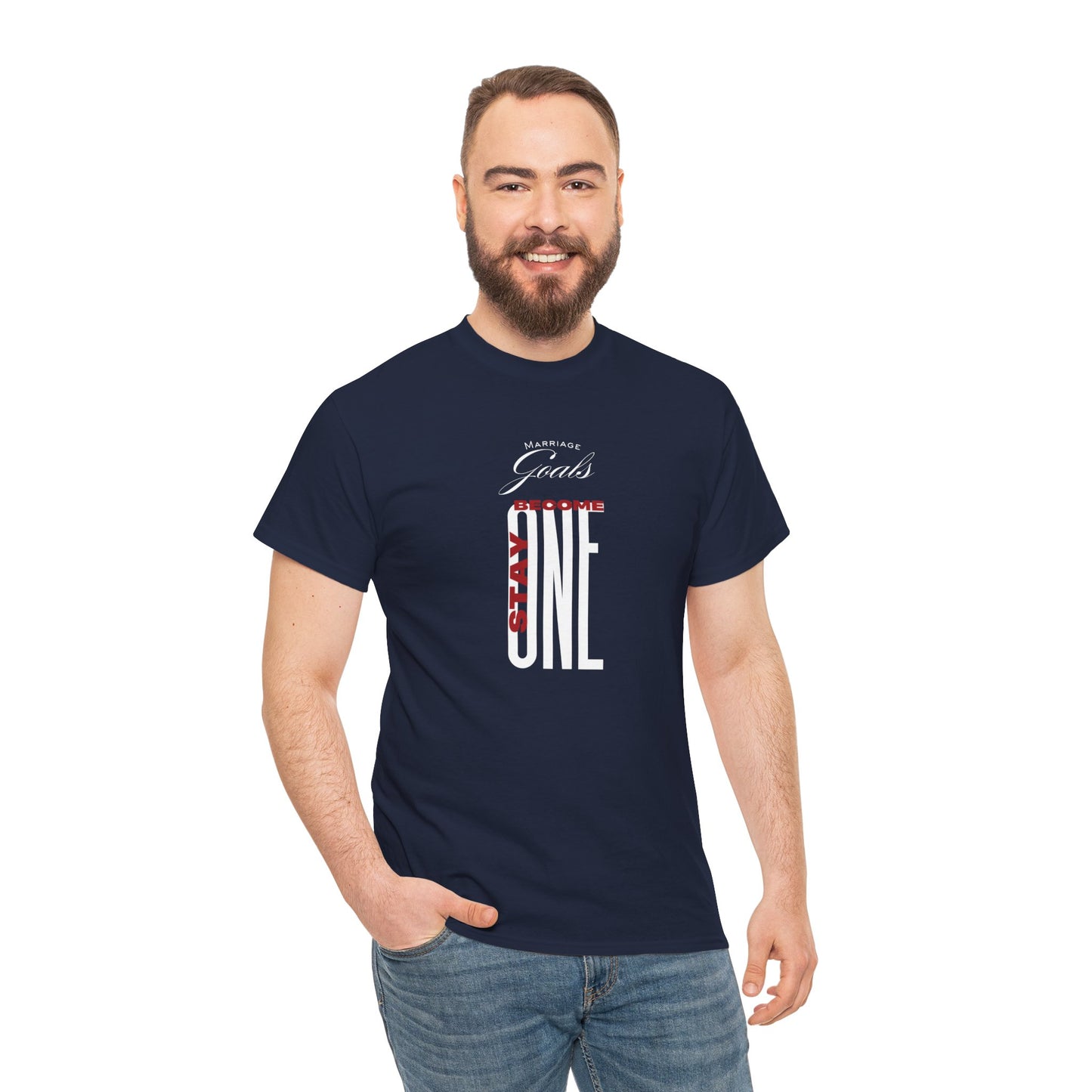 "Marriage Goals - Become One, Stay One" Heavy Cotton Tee