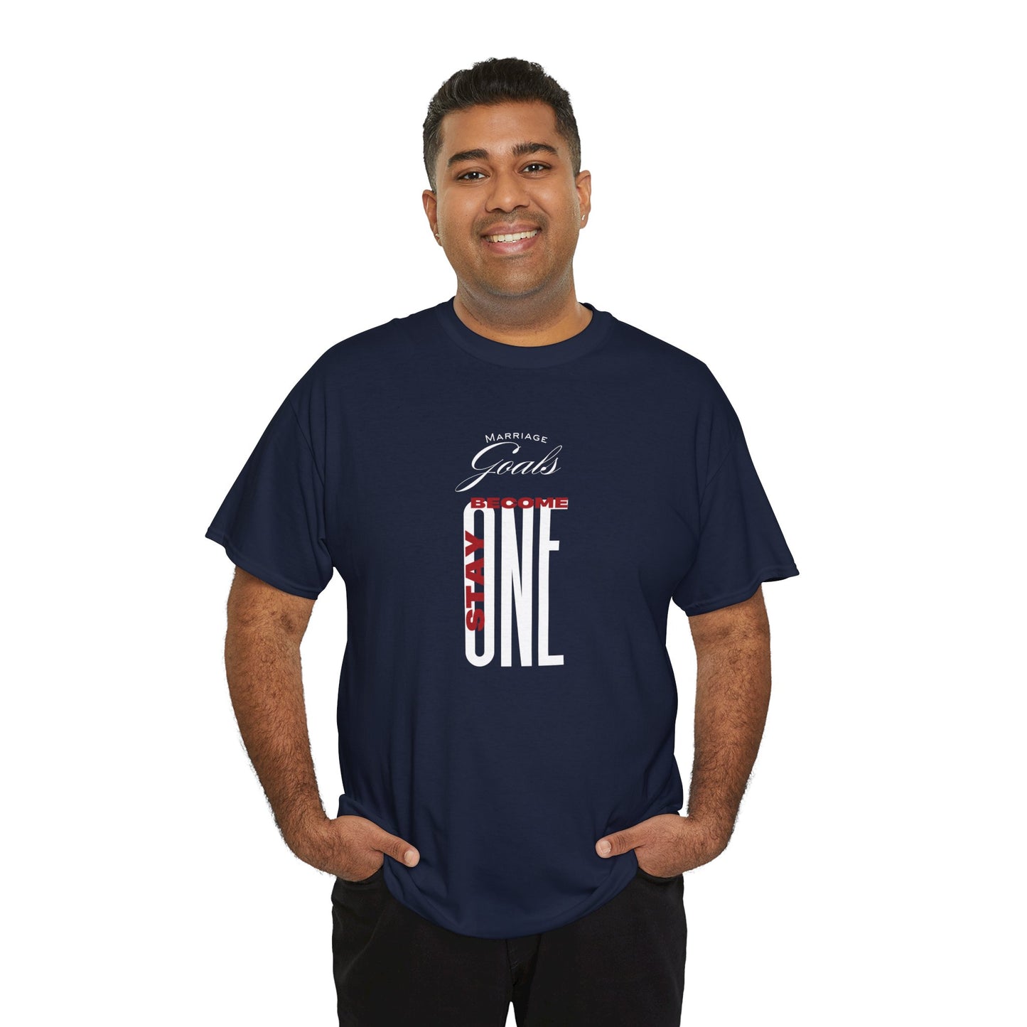 "Marriage Goals - Become One, Stay One" Heavy Cotton Tee