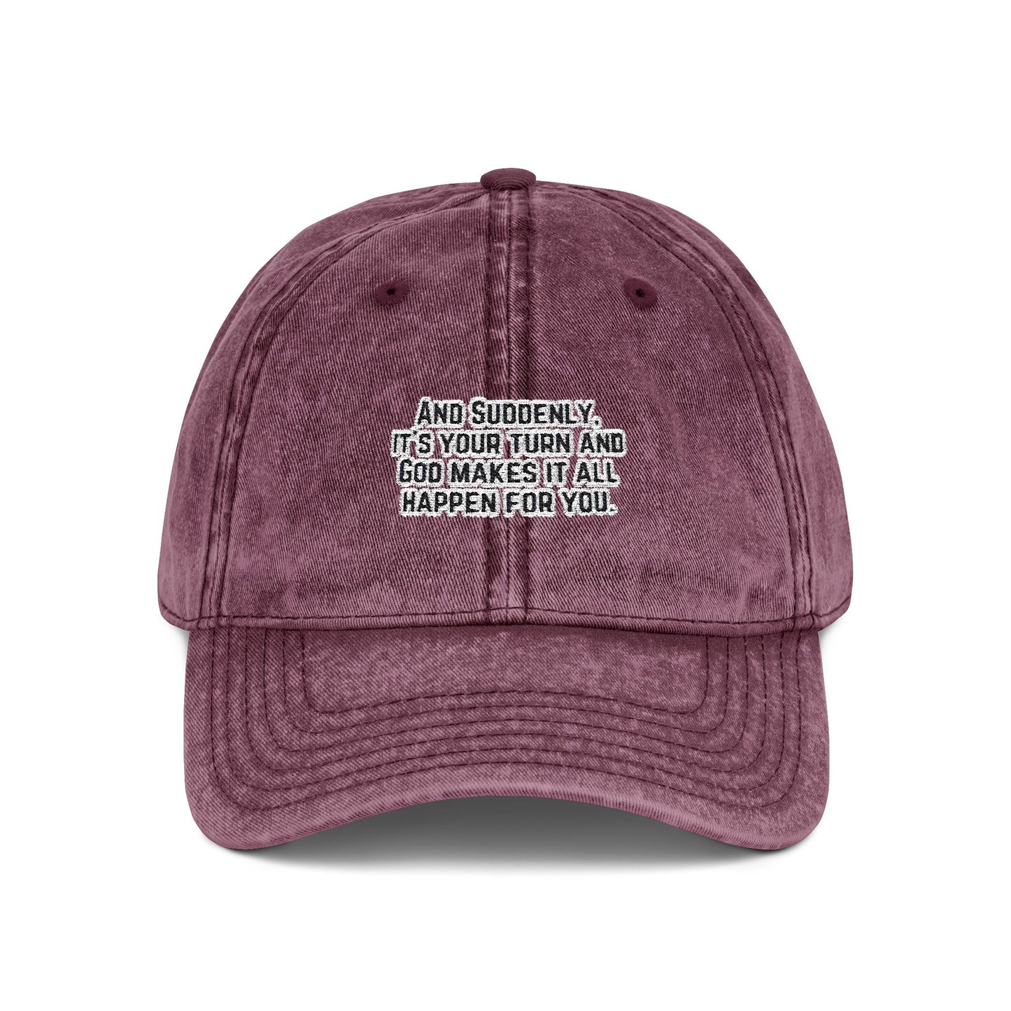 "And Suddenly" Vintage Embroidered Hat