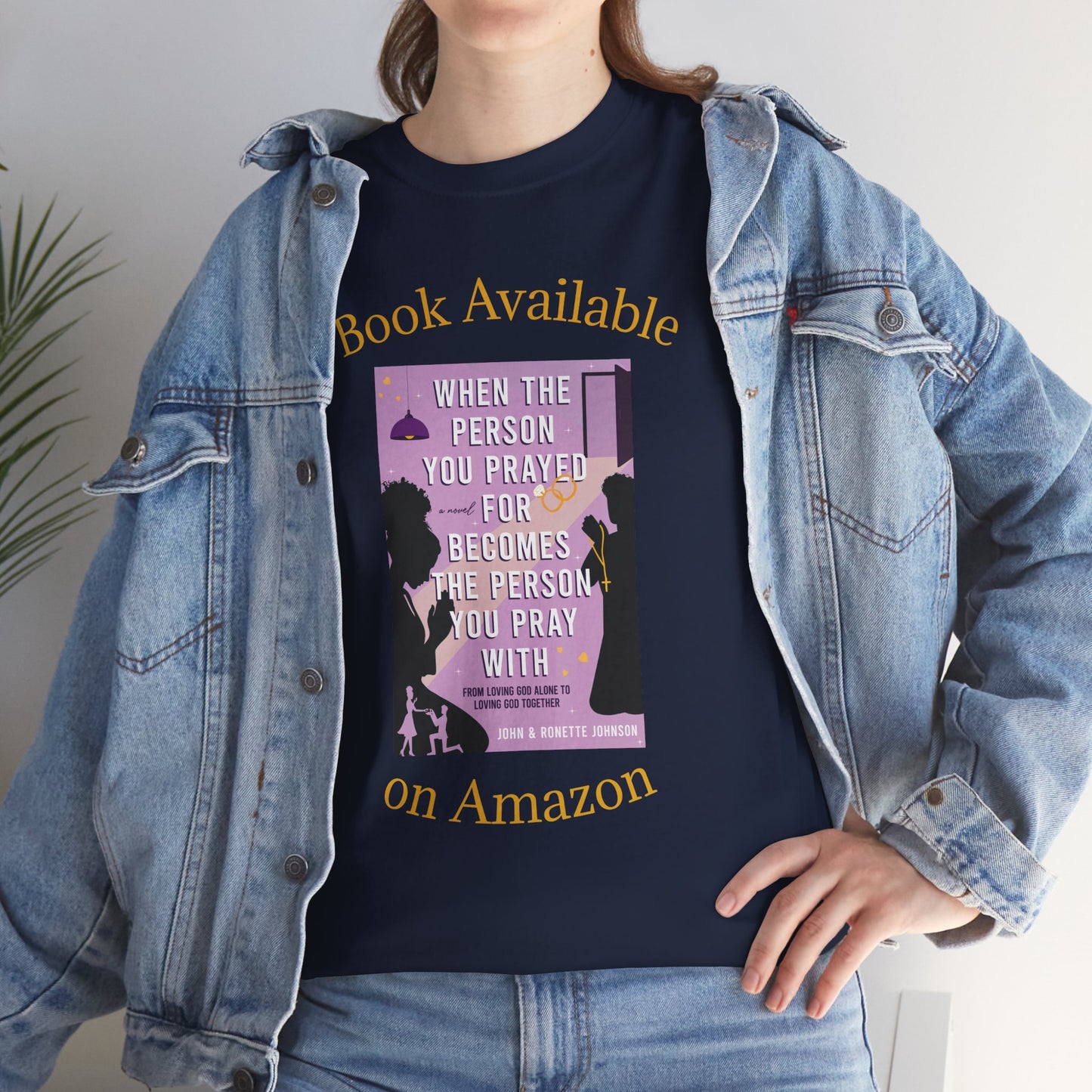 Romance novel walking billboard t-shirt