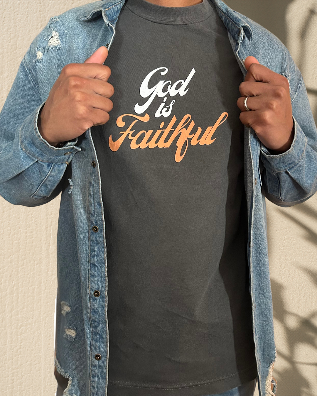 "God is Faithful" Unisex Heavyweight Cotton Tee