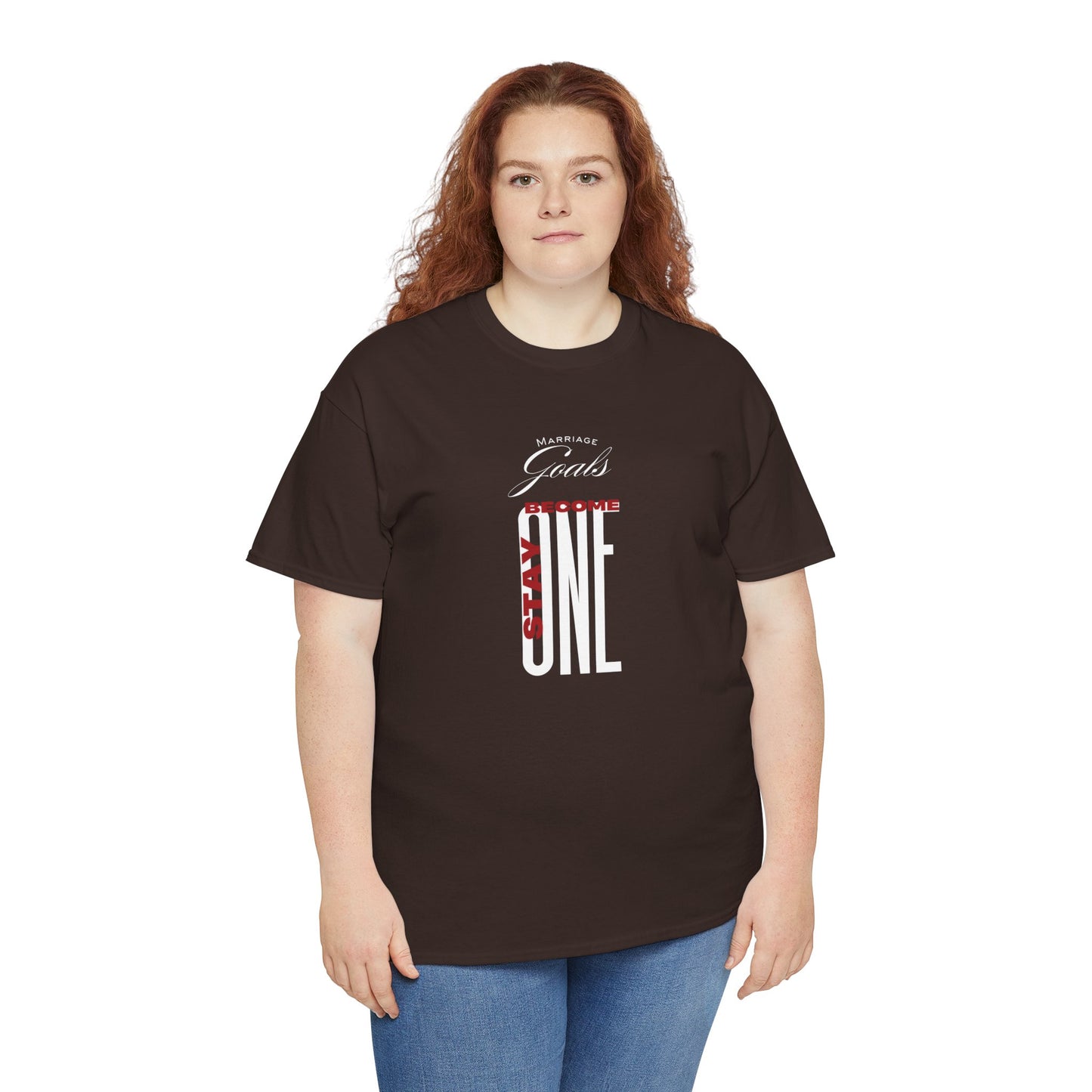 "Marriage Goals - Become One, Stay One" Heavy Cotton Tee