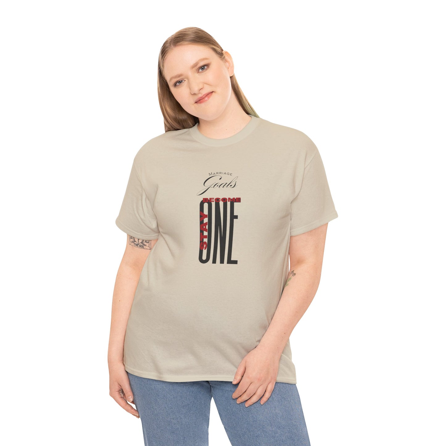 "Marriage Goals - Become One, Stay One" Heavy Cotton Tee