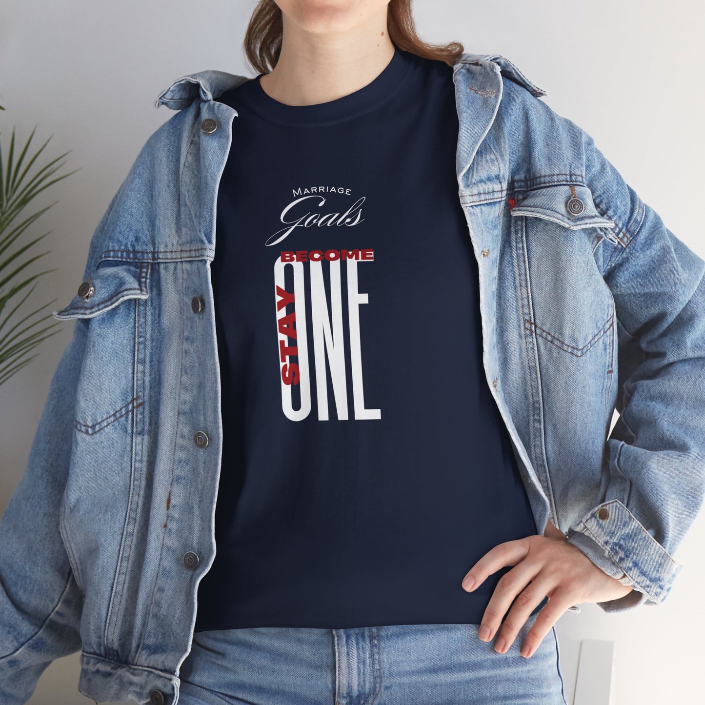 "Marriage Goals - Become One, Stay One" Heavy Cotton Tee
