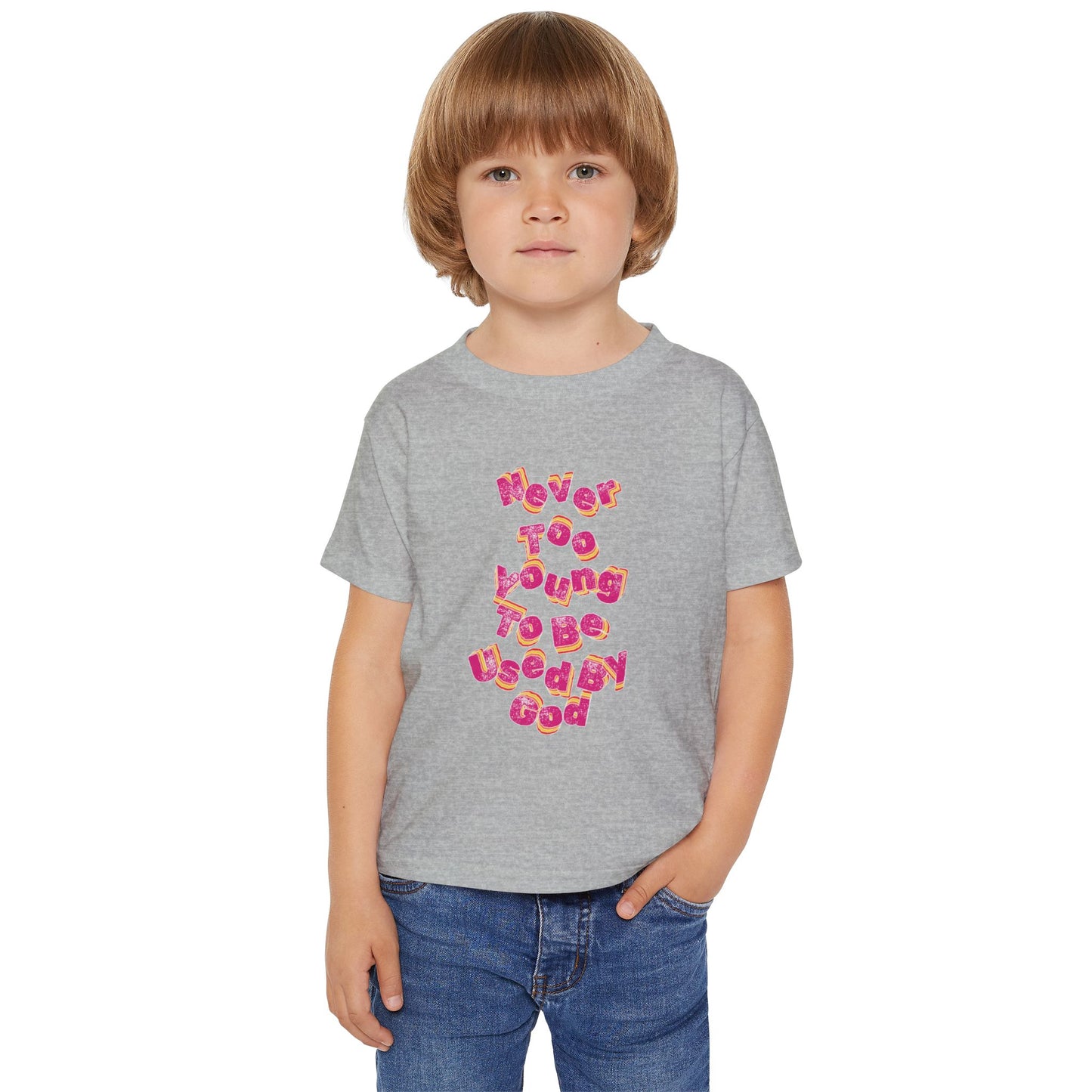 "Never too young to be used by God" toddler tee