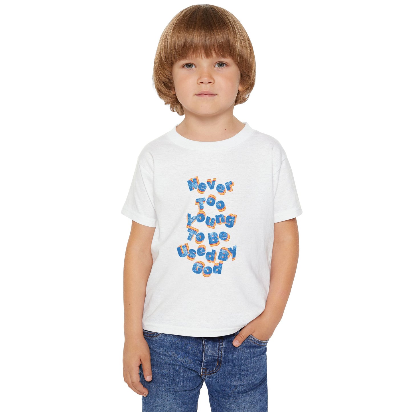 "Never too young to be used by God" toddler tee
