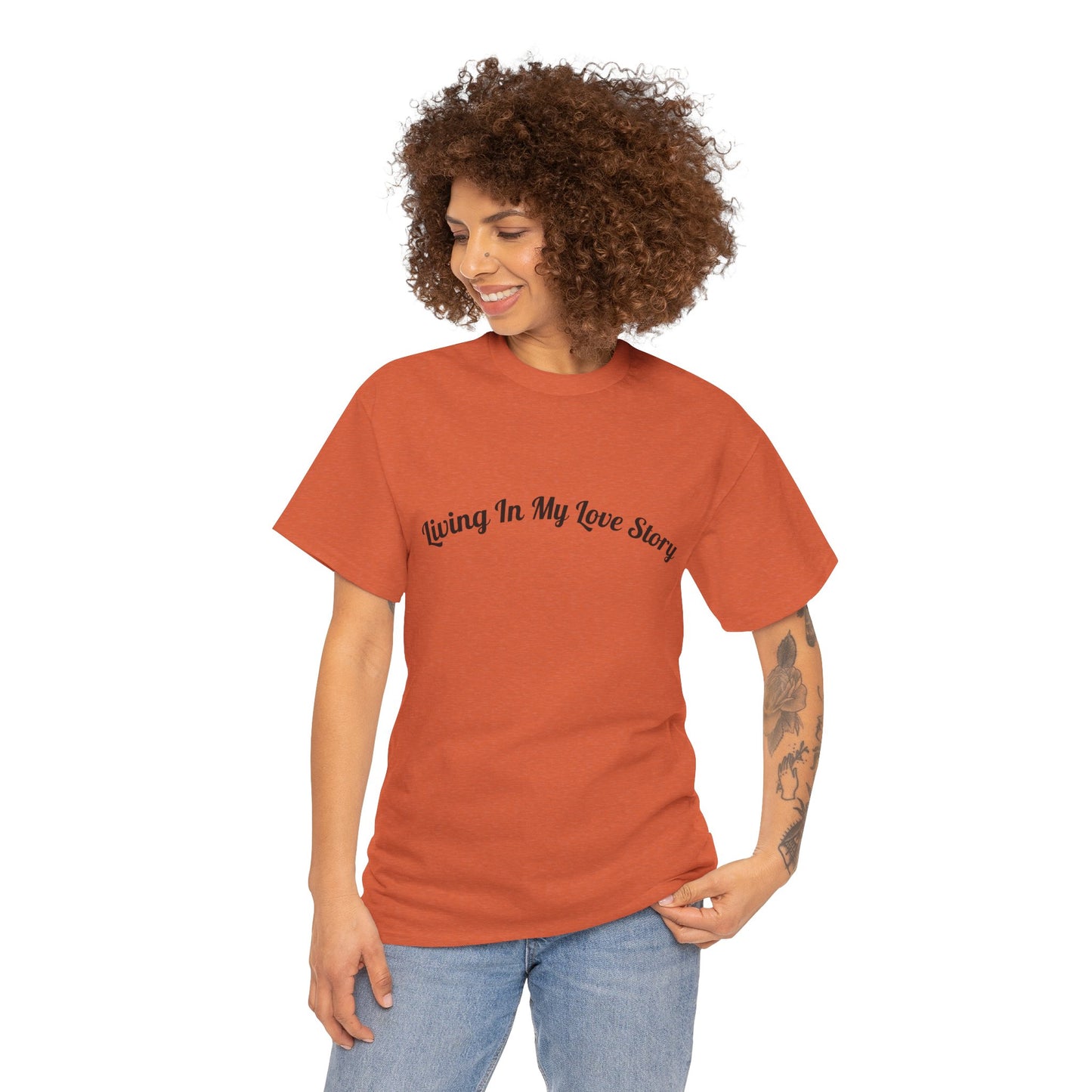 "Living In My Love Story" simple design tee