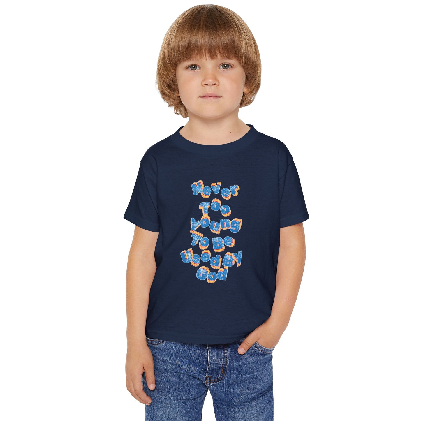 "Never too young to be used by God" toddler tee