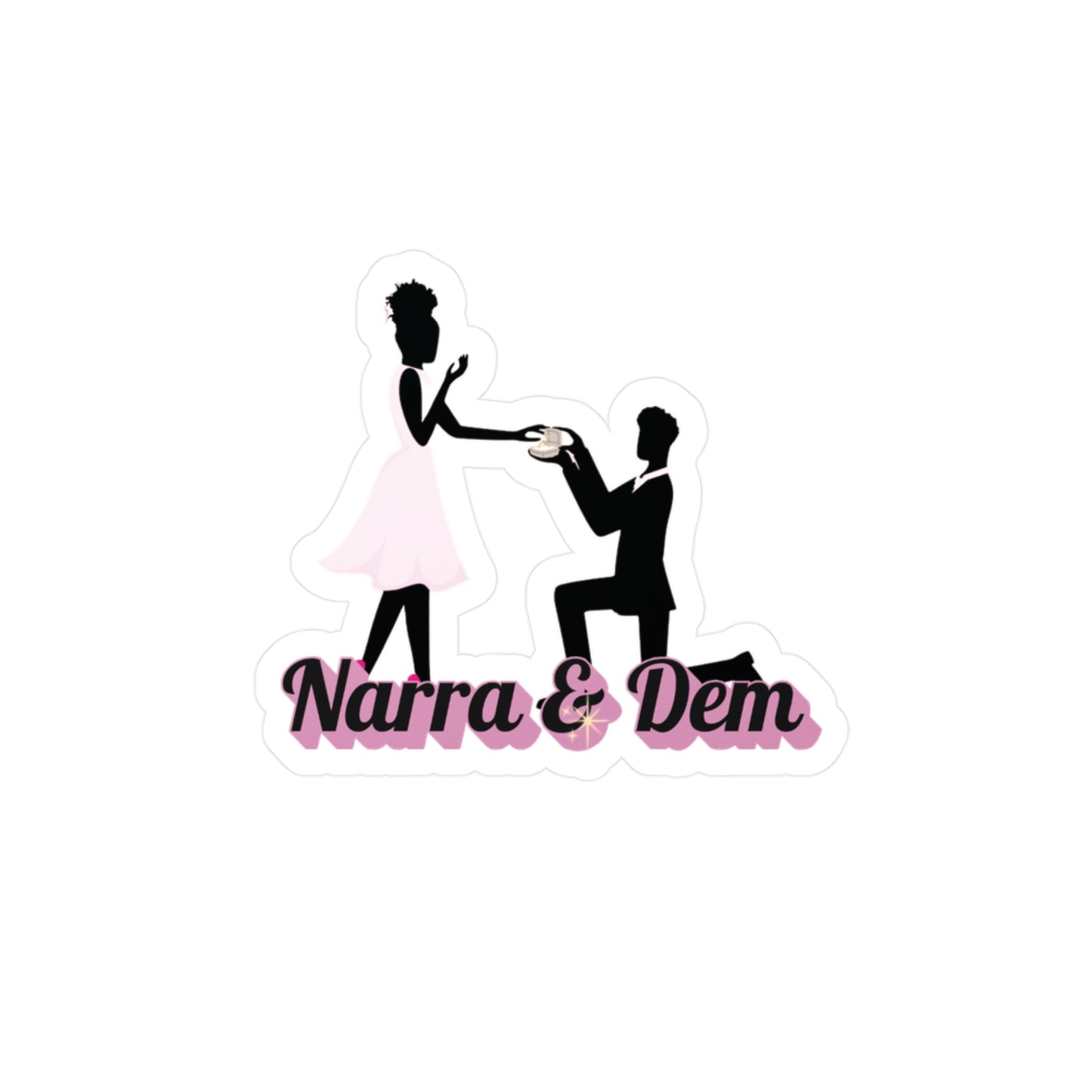 Narra and Dem Proposal Kiss-Cut Vinyl Decals, Custom Romance Stickers