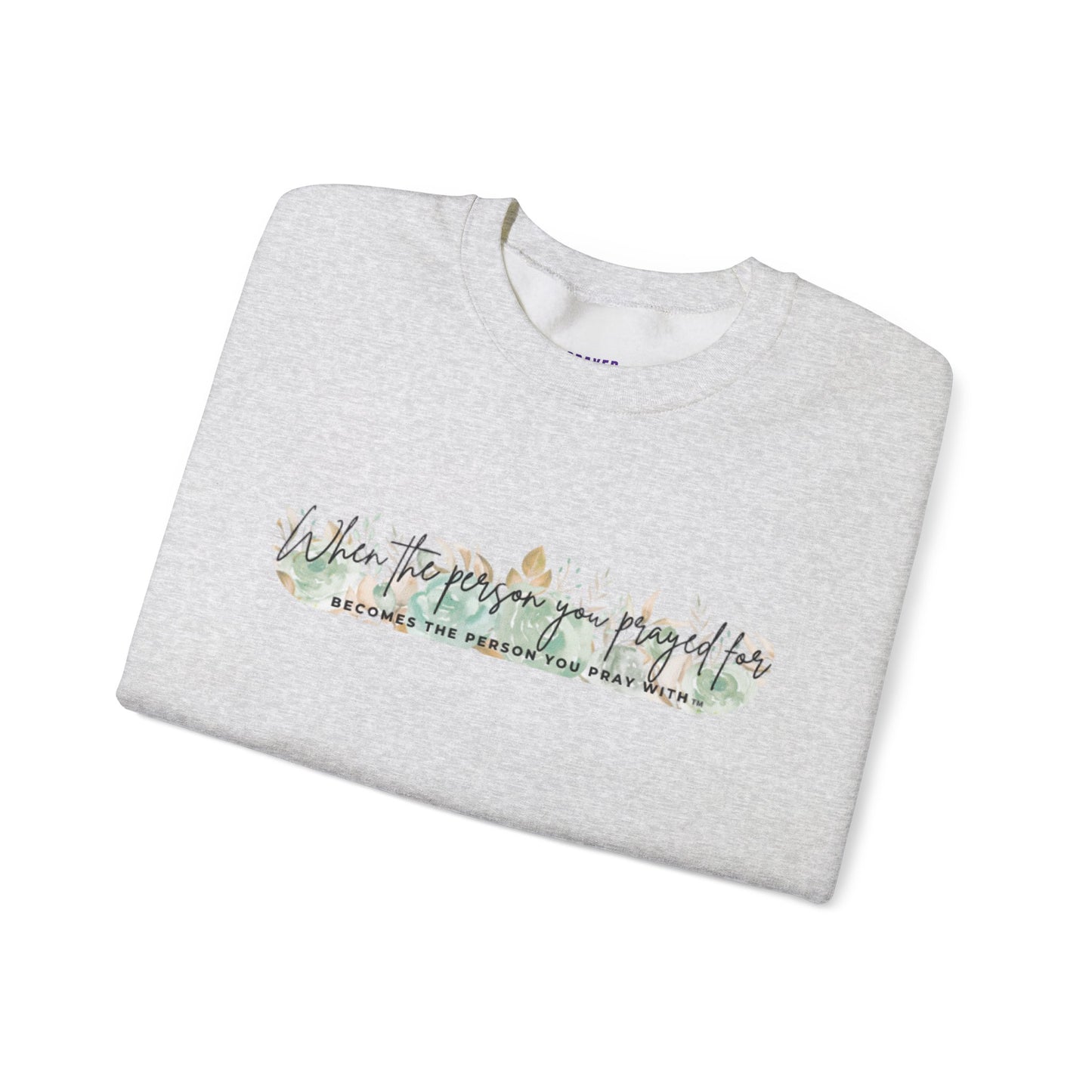 Green Floral Pray Crewneck Sweatshirt