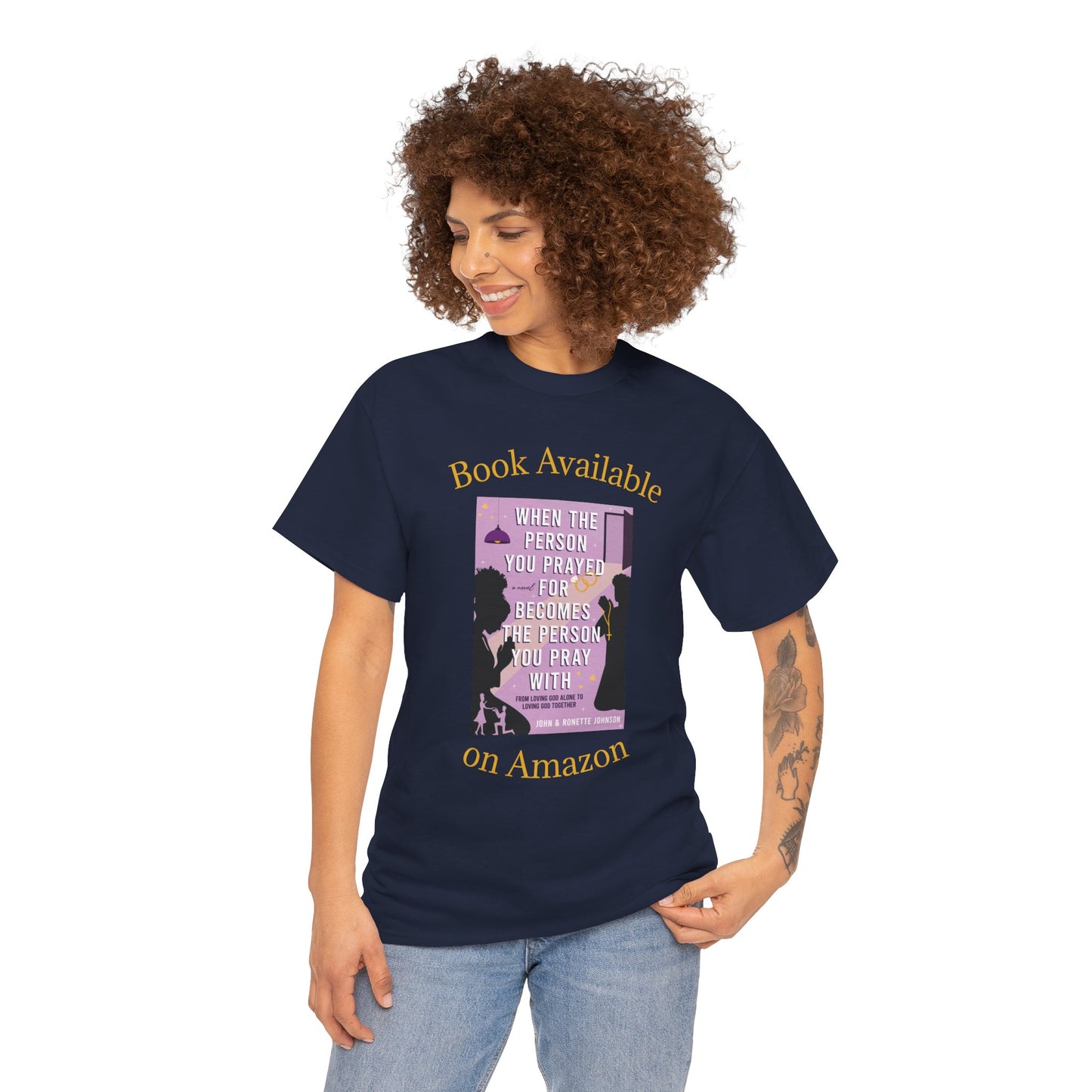 Romance novel walking billboard t-shirt