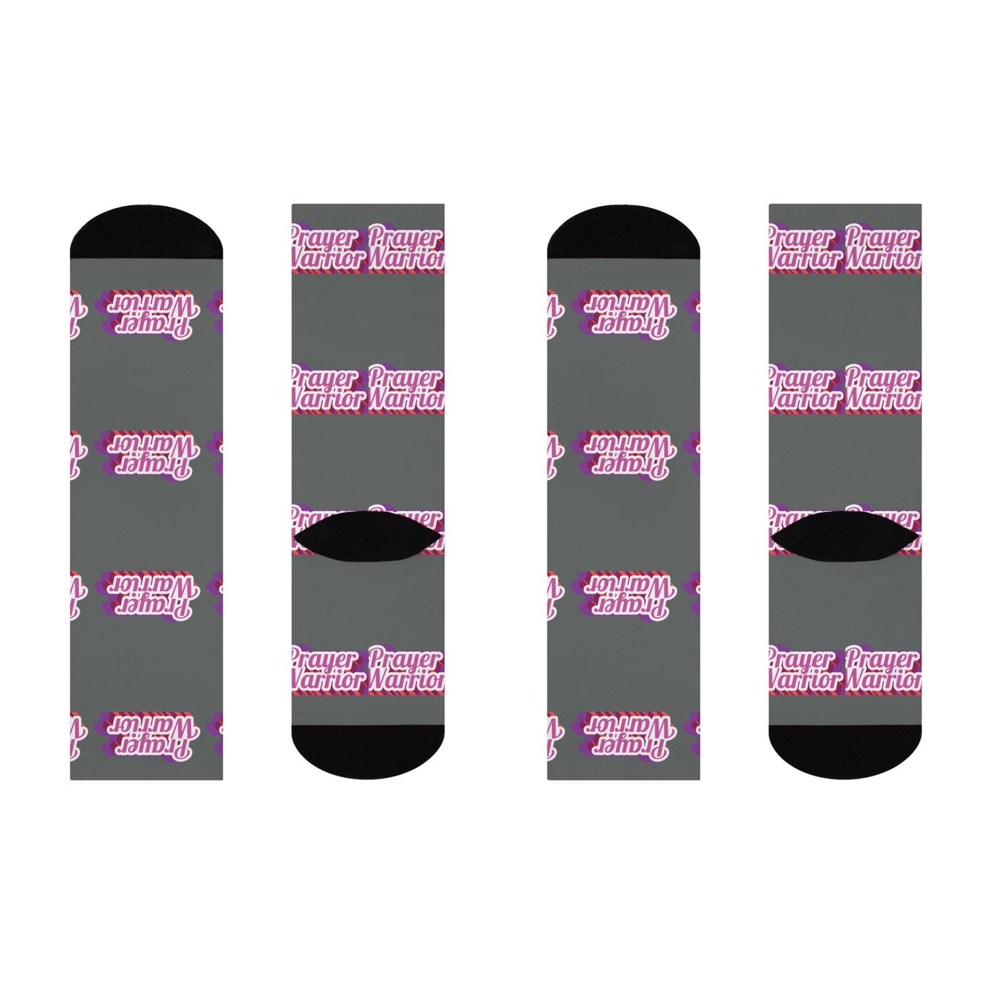 Prayer Warrior Christmas - Gray Crew Socks