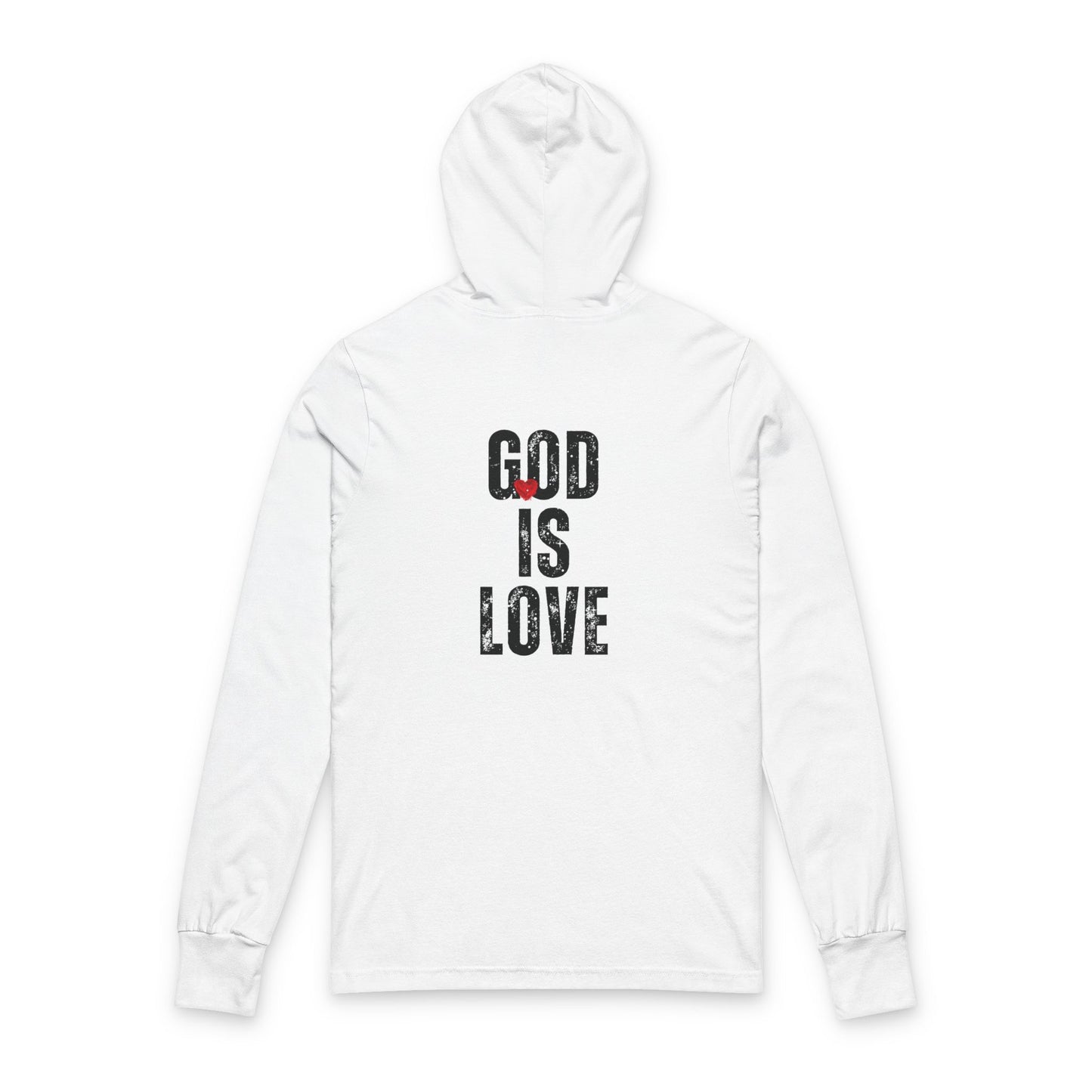 "God is Love" Hooded Long Sleeve Tee (Front and Back)