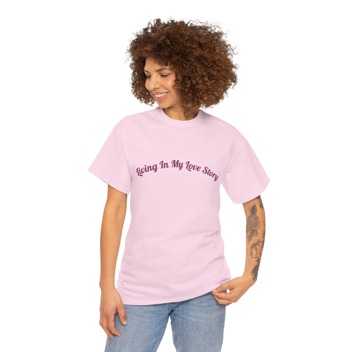 "Living In My Love Story" simple design tee