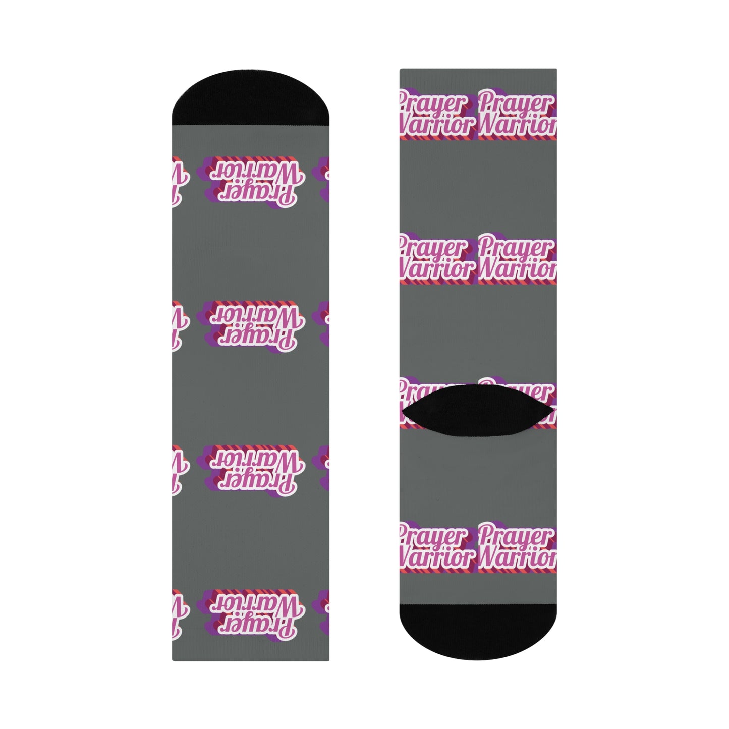 Prayer Warrior Christmas - Gray Crew Socks
