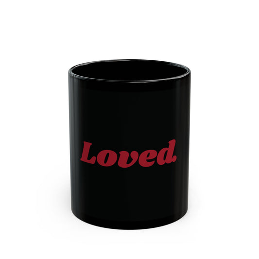 "Loved" Black Mug