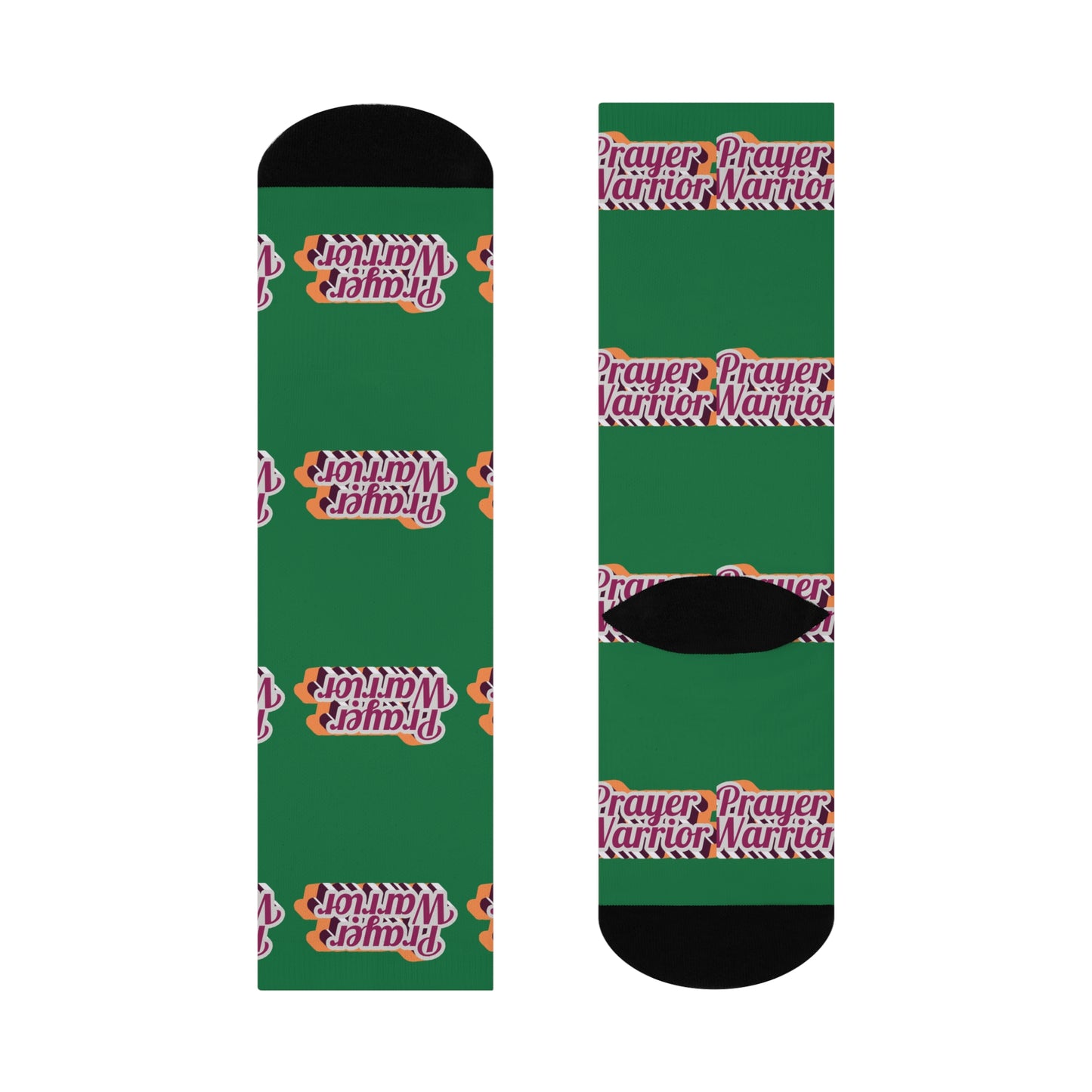Prayer Warrior Christmas - Green Crew Socks