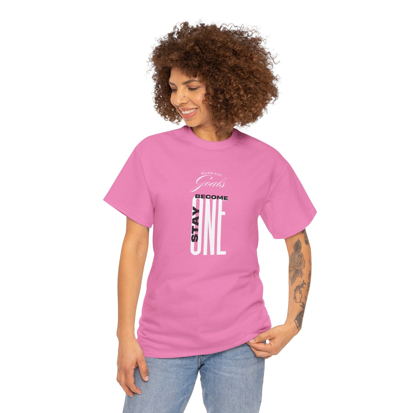 "Marriage Goals - Become One, Stay One" Heavy Cotton Tee