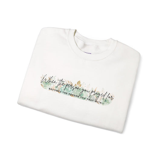 Green Floral Pray Crewneck Sweatshirt
