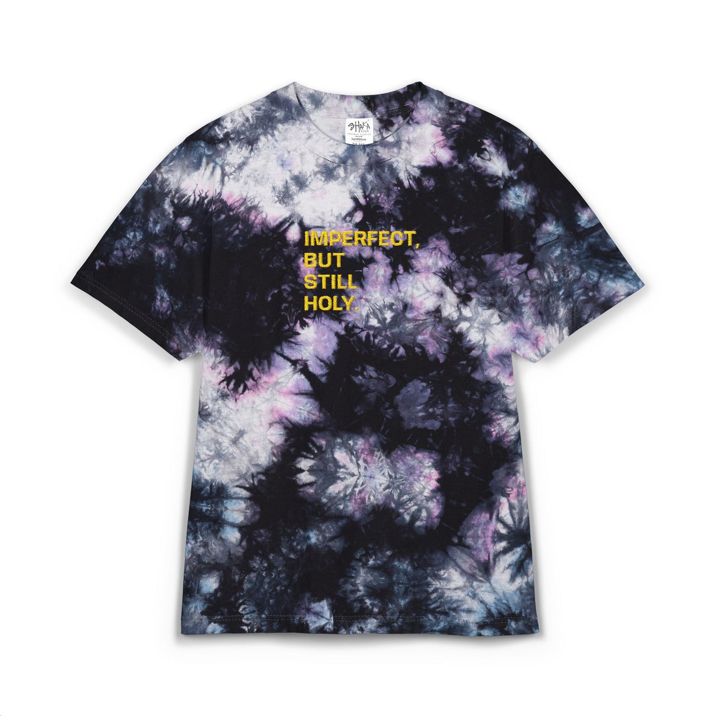 "Imperfect, But Still Holy" - Oversized Tie-Dye T-Shirt (Embroidery)