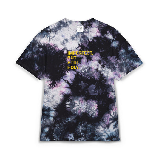 "Imperfect, But Still Holy" - Oversized Tie-Dye T-Shirt (Embroidery)