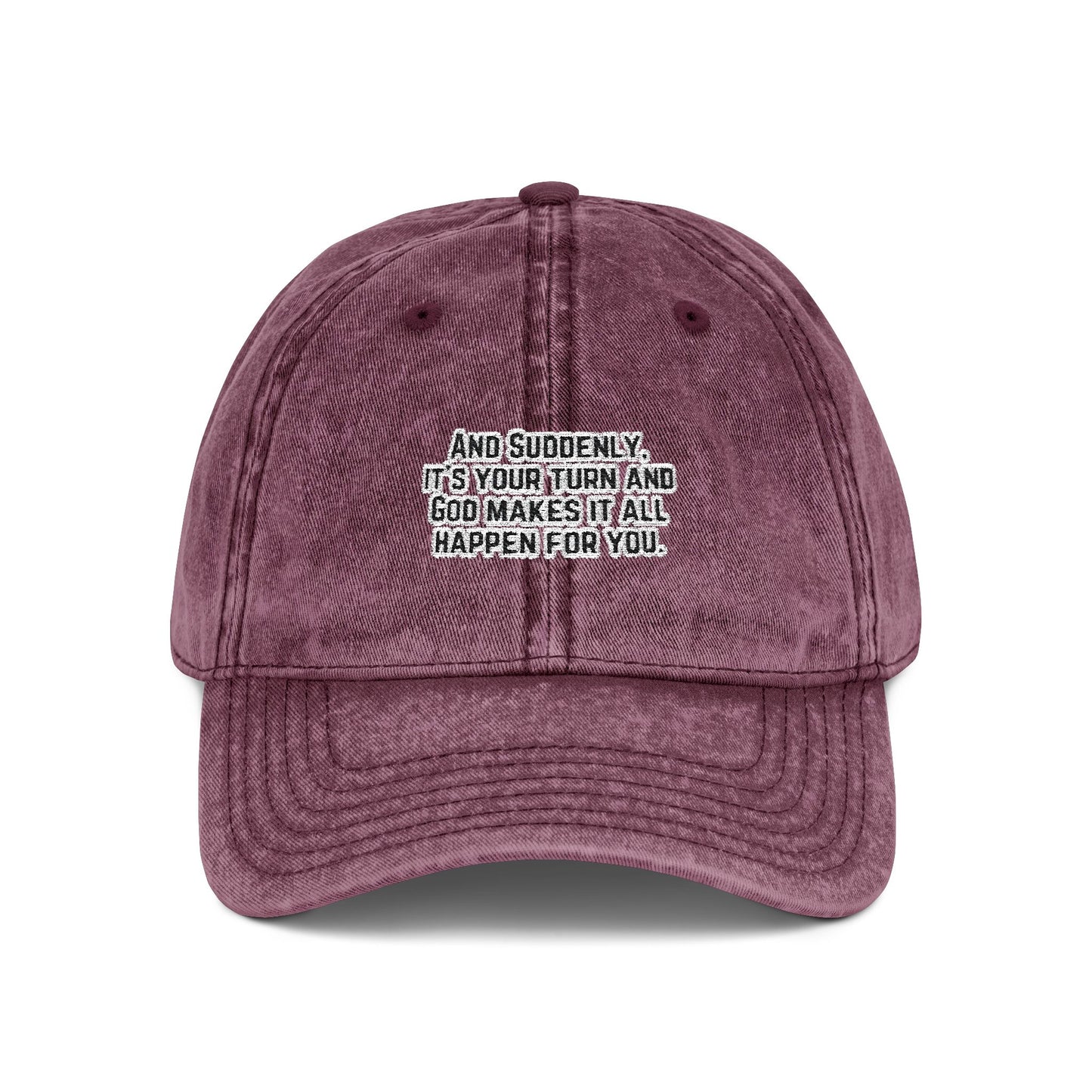 "And Suddenly" Vintage Embroidered Hat
