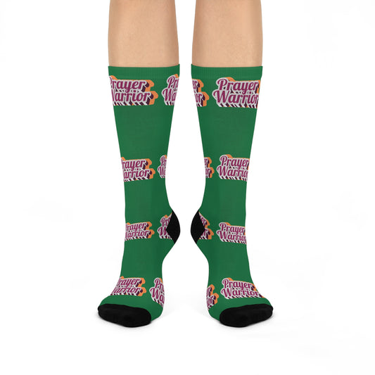 Prayer Warrior Christmas - Green Crew Socks