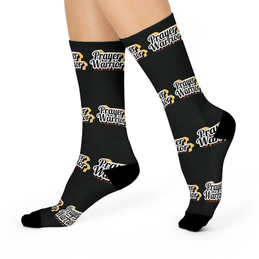 Prayer Warrior Christmas - Black Crew Socks