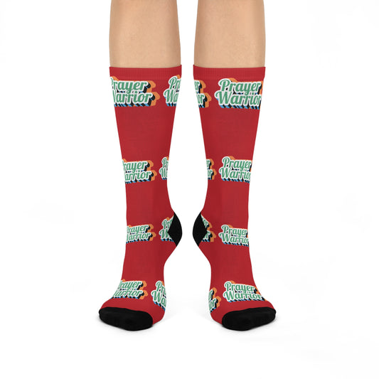 Prayer Warrior Christmas - Red Crew Socks