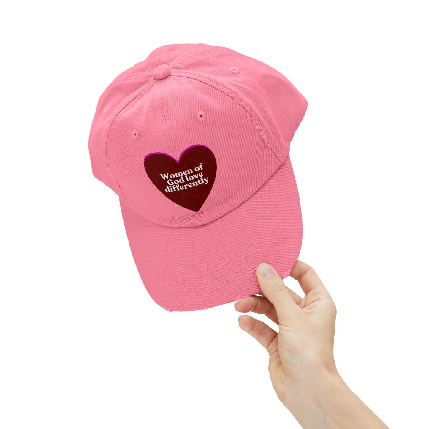 "Women of God Love Differently" Distressed Cap