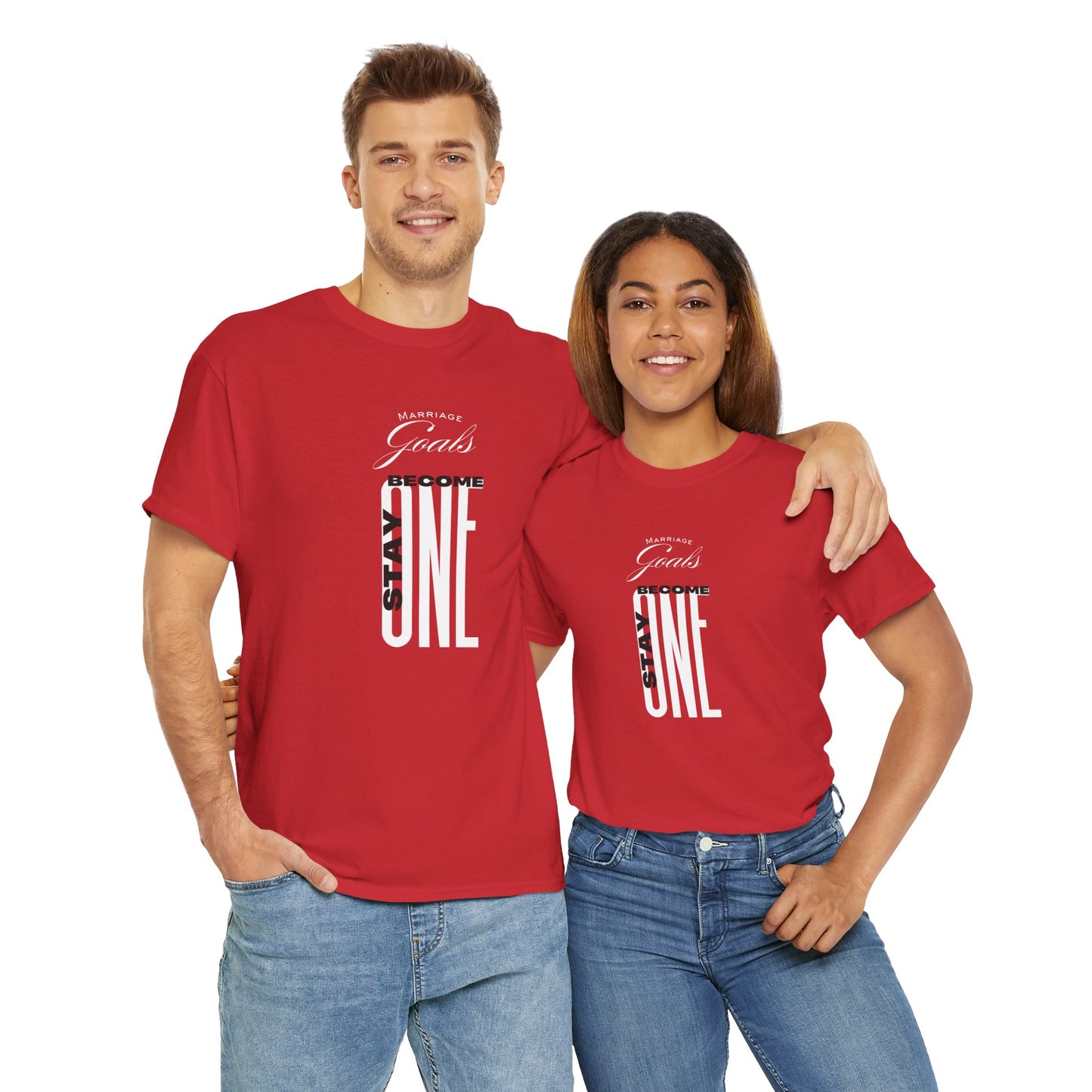 "Marriage Goals - Become One, Stay One" Heavy Cotton Tee