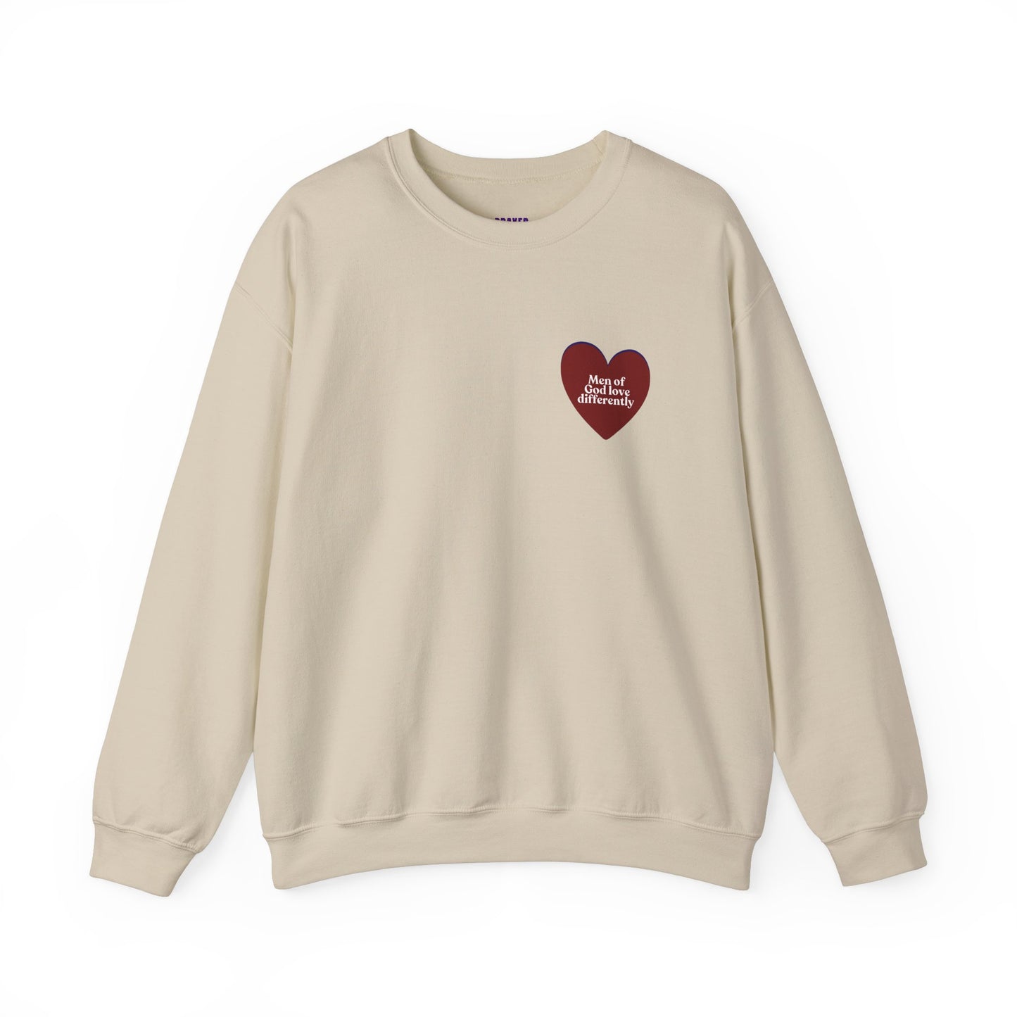 Men of God Love Differently heart sweatshirt